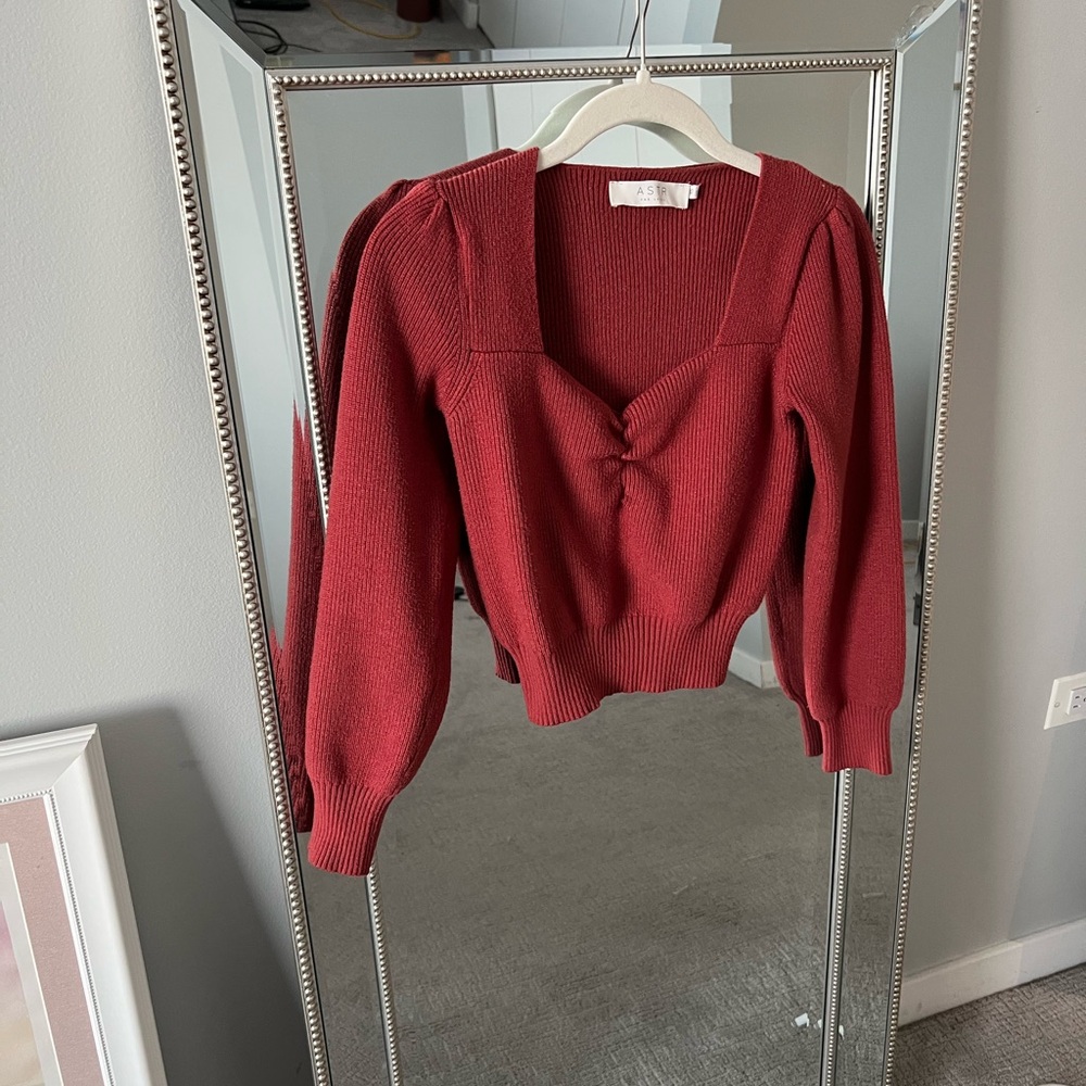 Astr Red Crew Neck Sweater